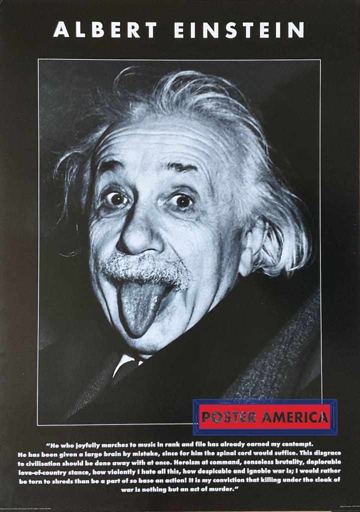 Load image into Gallery viewer, Albert Einstein Tongue Out Quote Vintage Poster 22 X 34
