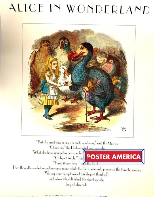 John Tenniel Rare Alice In Wonderland Poster 22 X 28 Vintage Poster