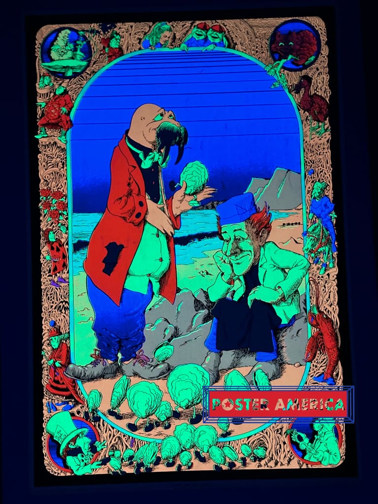Load image into Gallery viewer, Alice In Wonderland Come Join The Dance Original 1970 Black Light Poster 23 X 35

