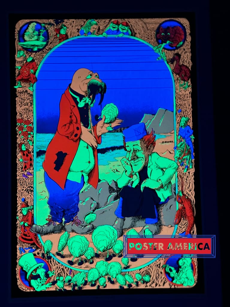 Load image into Gallery viewer, Alice In Wonderland Come Join The Dance Original 1970 Black Light Poster 23 X 35 Blacklight
