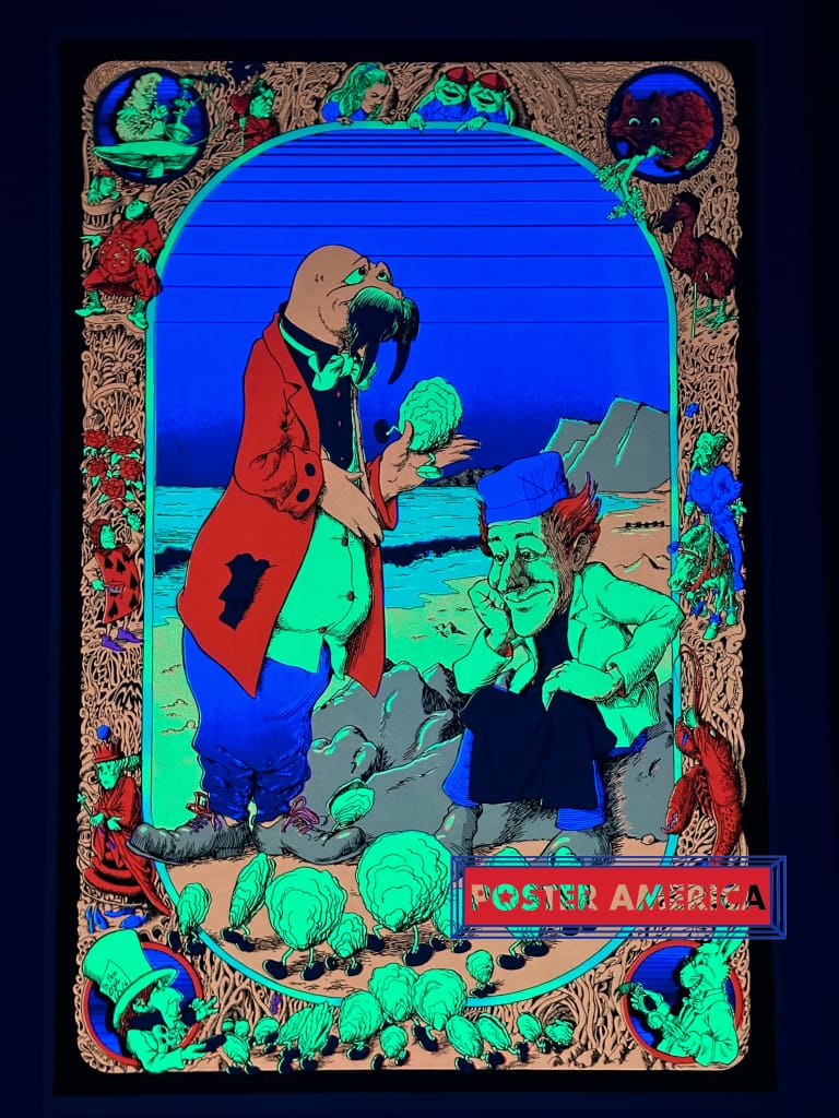 Load image into Gallery viewer, Alice In Wonderland Come Join The Dance Original 1970 Black Light Poster 23 X 35 Blacklight
