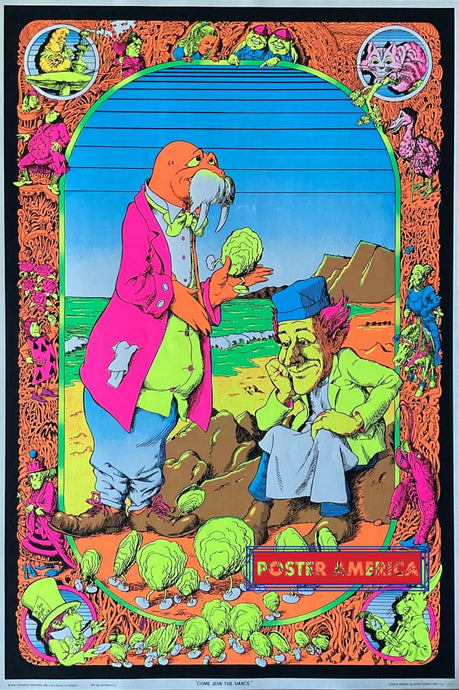 Alice In Wonderland Come Join The Dance Original 1970 Black Light Poster 23 X 35 Blacklight