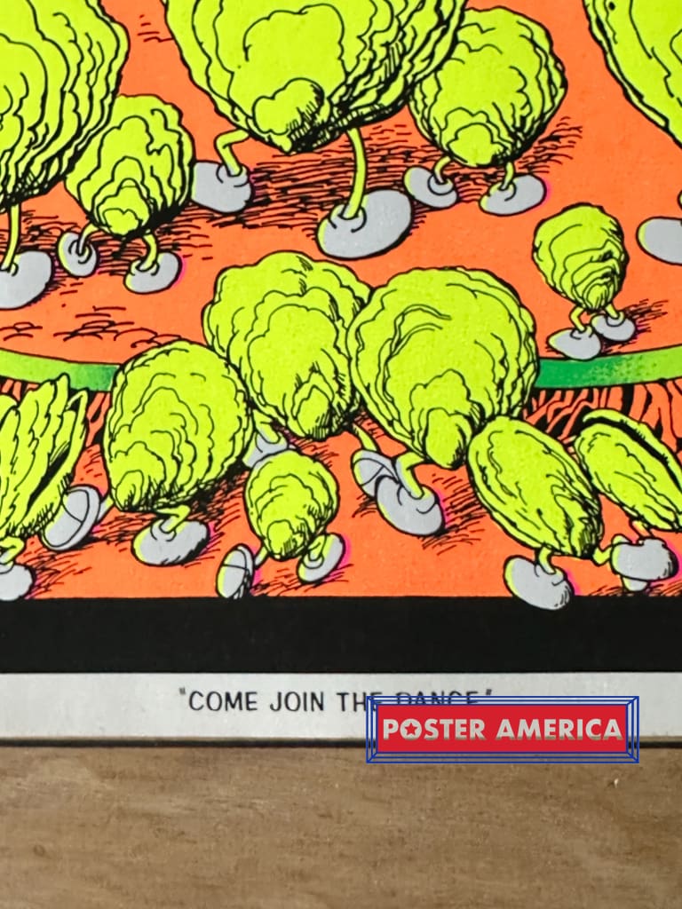 Load image into Gallery viewer, Alice In Wonderland Come Join The Dance Original 1970 Black Light Poster 23 X 35 Blacklight
