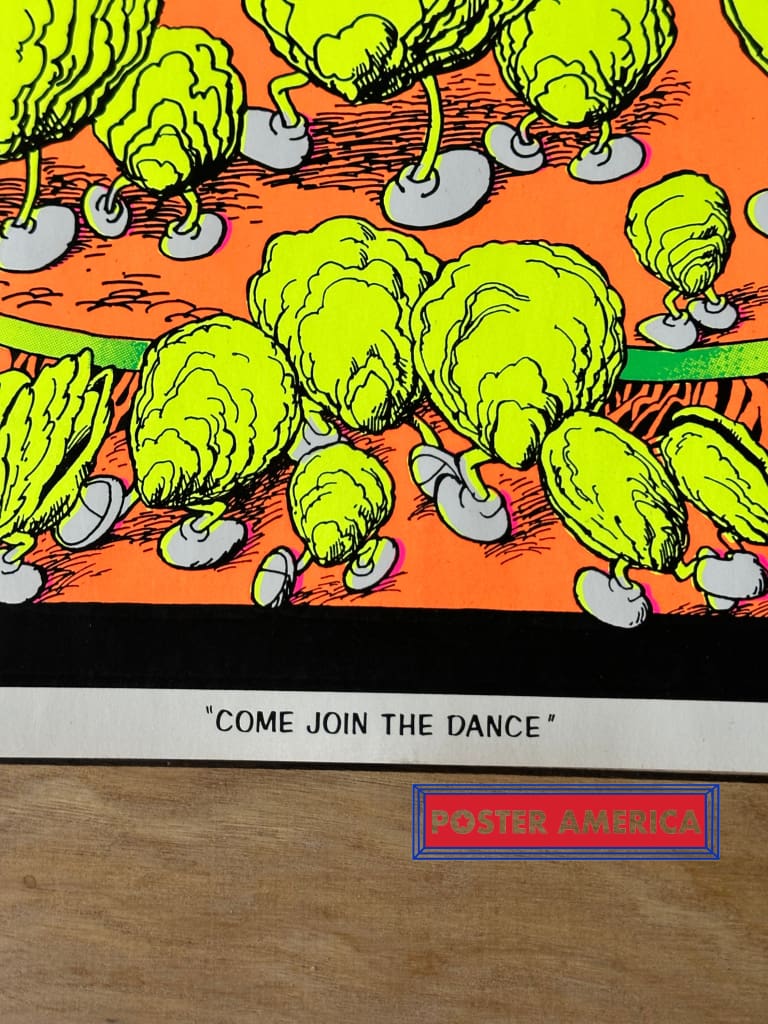 Load image into Gallery viewer, Alice In Wonderland Come Join The Dance Original 1970 Black Light Poster 23 X 35 Blacklight
