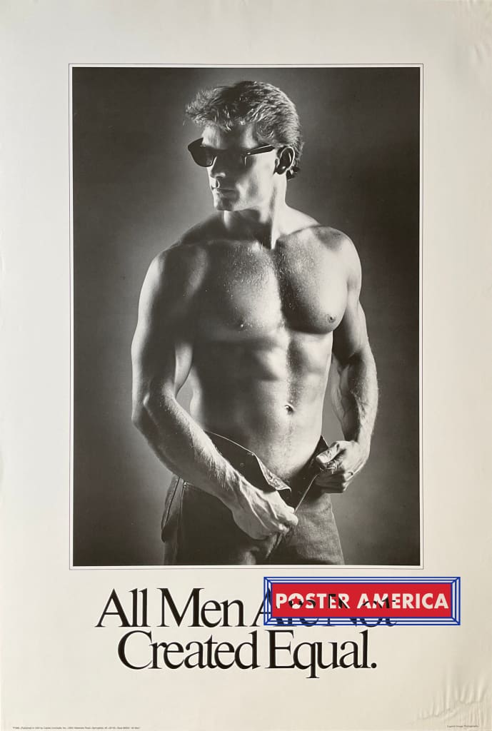 Load image into Gallery viewer, All Men Are Not Created Equal Vintage Male Modeling Poster 23 X 34
