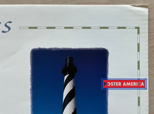 America Lighthouses Vintage Photography Slim Print 12 X 36