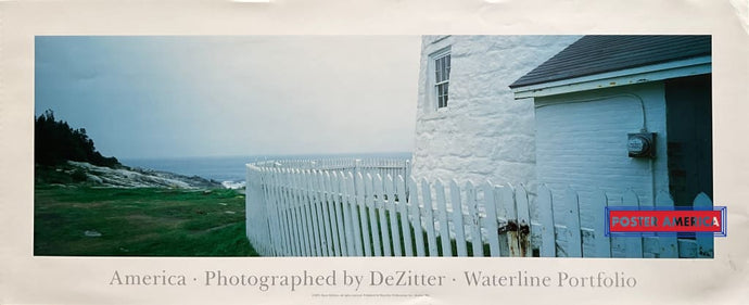 America Waterline Portfolio Vintage 1993 Lighthouse Slim Print 13 X 32