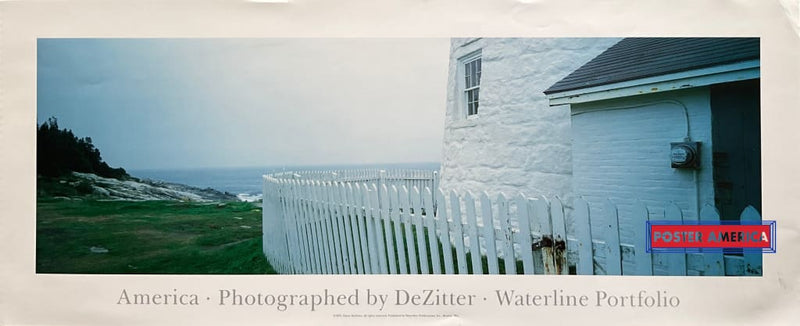 Load image into Gallery viewer, America Waterline Portfolio Vintage 1993 Lighthouse Slim Print 13 X 32
