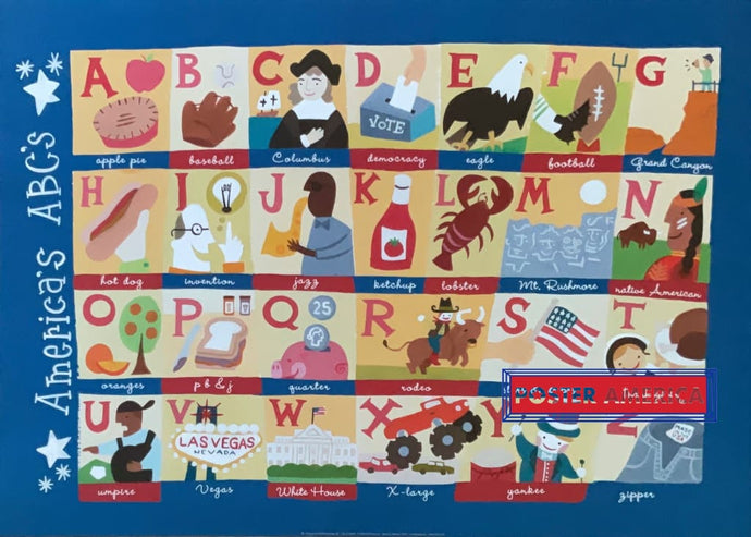Americas Abcs Out Of Print Novelty Poster 20 X 28
