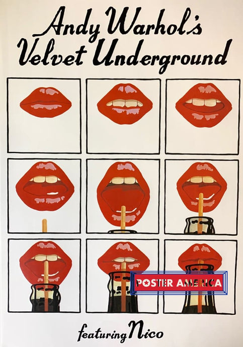 Andy Warhols Velvet Underground Featuring Nico Red Lips Poster 23.5 X 33