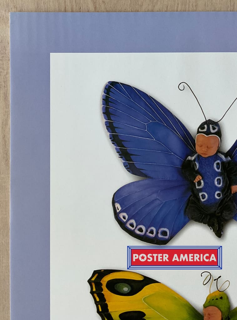 Load image into Gallery viewer, Anne Geddes Butterfly Babies Vintage Photography Slim Print 12 X 36
