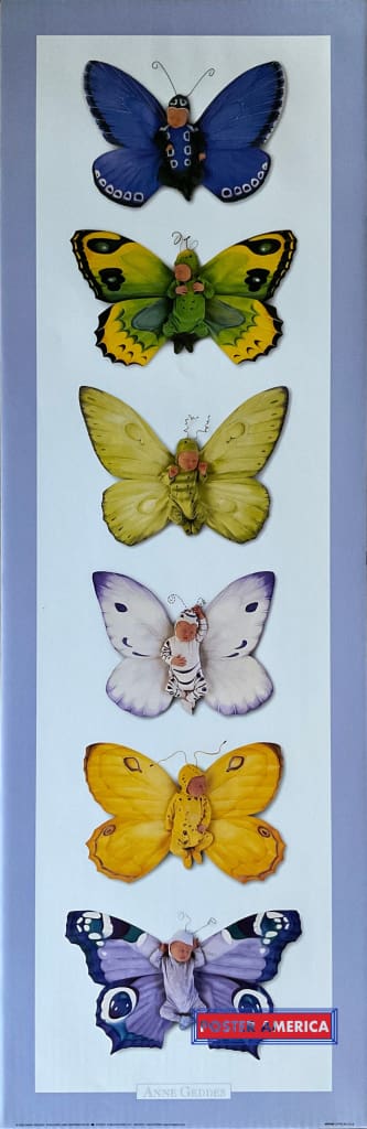 Load image into Gallery viewer, Anne Geddes Butterfly Babies Vintage Photography Slim Print 12 X 36
