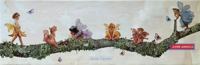 Load image into Gallery viewer, Anne Geddes Butterfly Toddlers Vintage Photography Slim Print 12 X 36
