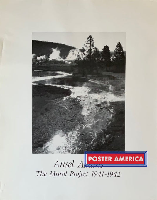 Ansel Adams The Mural Project 1941-1942 Streams At Yellowstone Print 22 X 28 Vintage Poster
