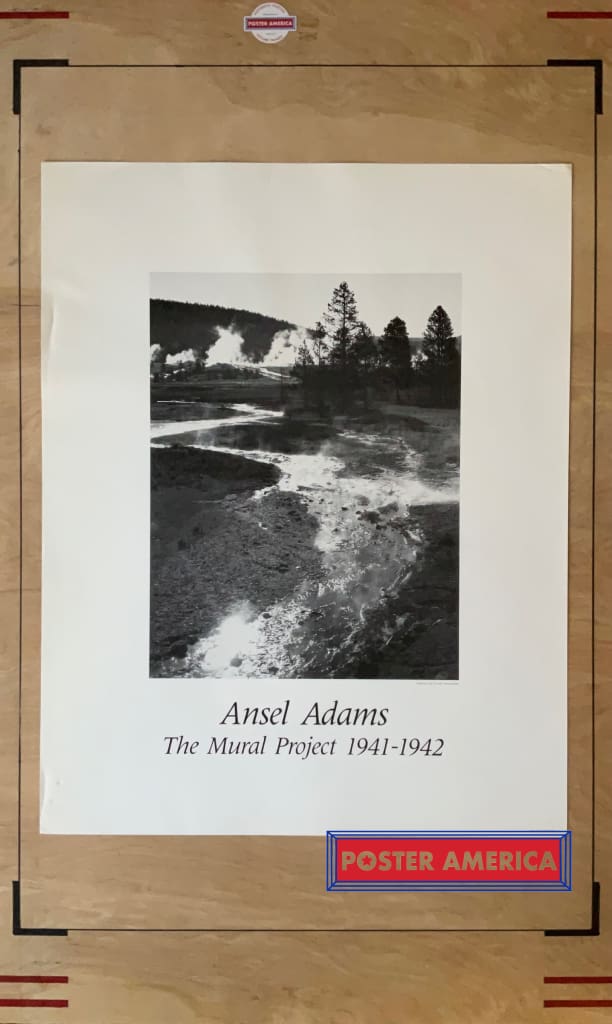 Load image into Gallery viewer, Ansel Adams The Mural Project 1941-1942 Streams At Yellowstone Print 22 X 28 Vintage Poster
