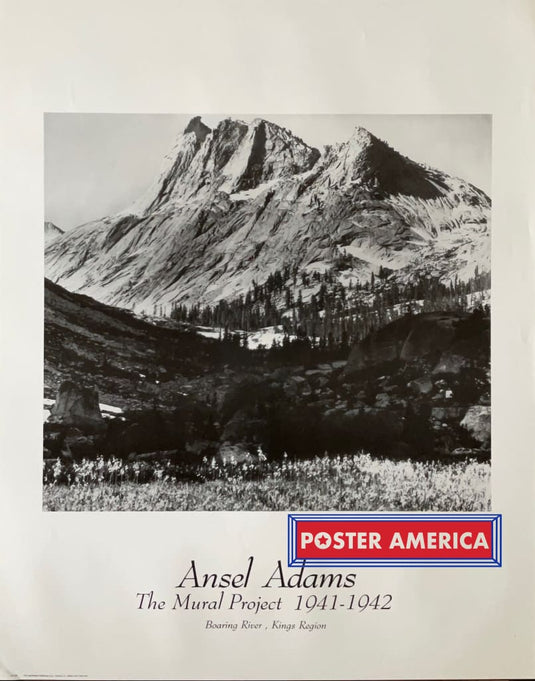 Ansel Adams The Mural Project Boaring River Kings Region Poster Print 22 X 28 Vintage Poster