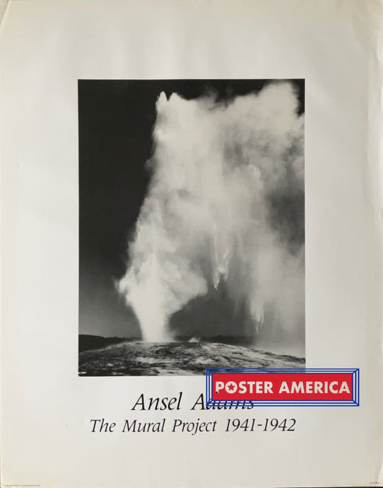 Ansel Adams The Mural Project Old Faithful Geyser At Yellowstone Print 22 X 28 Vintage Poster