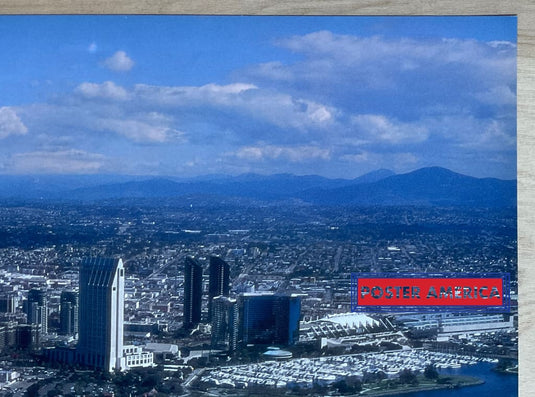 Arial View Of Downtown San Diego Vintage Scenic Photography Slim Print 11 X 28