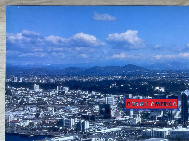 Load image into Gallery viewer, Arial View Of Downtown San Diego Vintage Scenic Photography Slim Print 11 X 28
