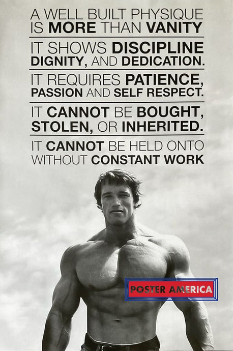 Arnold Schwarzenegger Well Built Physique Poster 24 X 36