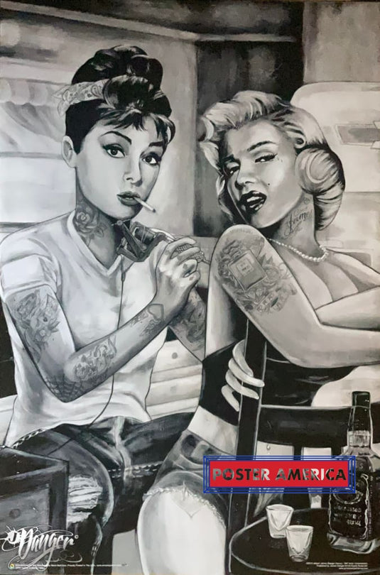 Audrey Hepburn And Marilyn Monroe Art By James Danger Harvey Poster 24 X 36