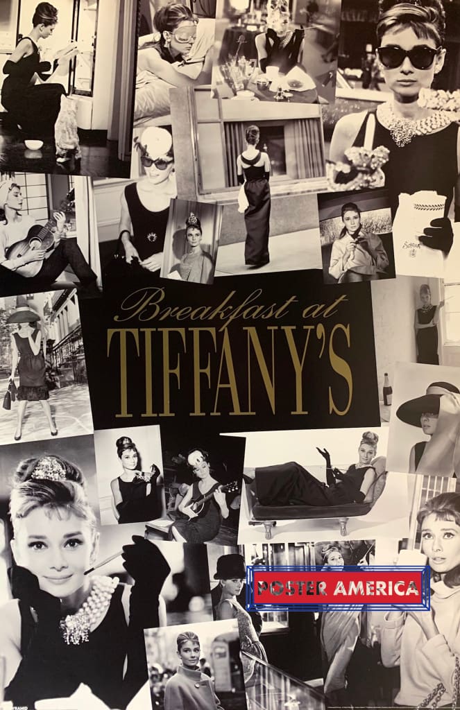 Load image into Gallery viewer, Audrey Hepburn Breakfast At Tiffanys Black &amp; White Collage Poster 24 X 36

