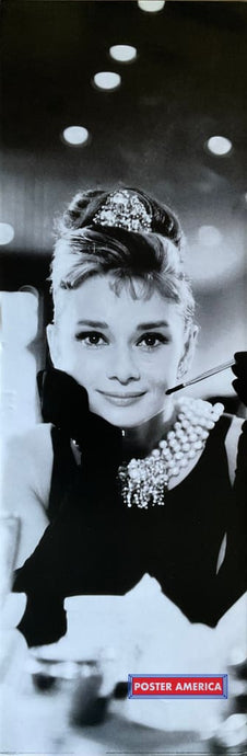 Audrey Hepburn Breakfast At Tiffanys Black & White Slim Print 12 X 36