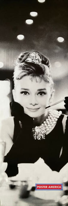 Audrey Hepburn Breakfast At Tiffanys Black & White Slim Print 12 X 36
