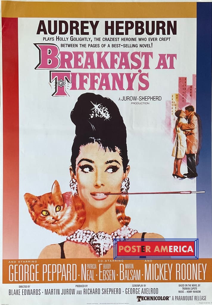 Load image into Gallery viewer, Audrey Hepburn Breakfast At Tiffanys Movie Promo Reproduction Poster 24 X 34
