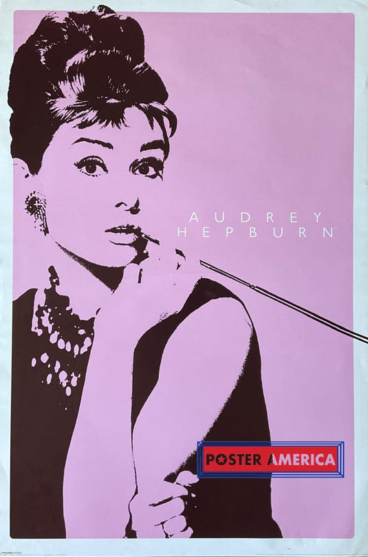 Audrey Hepburn Pink Silhouette Poster 24 X 36