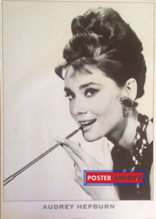 Audrey Hepburn Rare Long Cigarette Breakfast At Tiffanys Poster 24 X 36