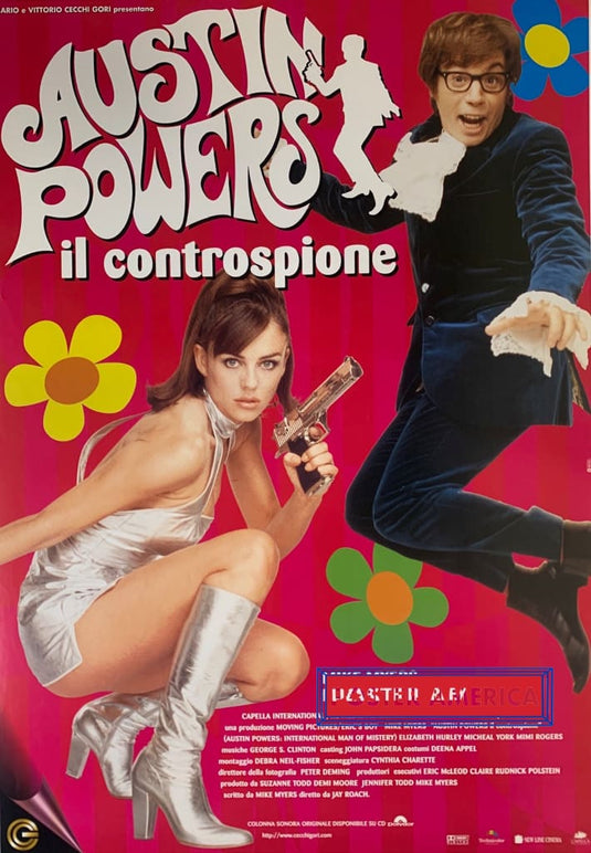 Austin Powers Il Constrospione Vintage Italian Movie Promo Poster 27 X 40