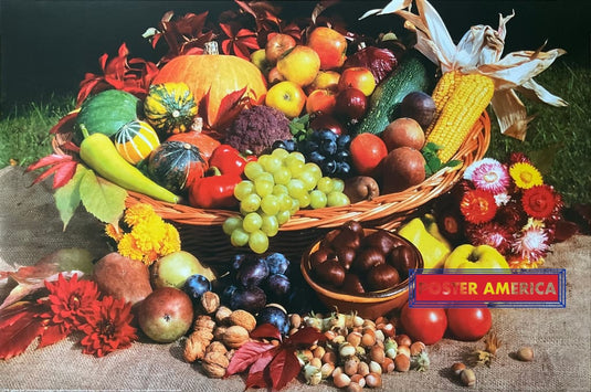 Autumn Fruit Collage Art Poster 24 x 36 - Poster
