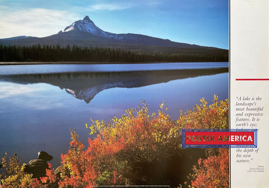 Autumn Landscape Henry David Thoreau Vintage 1990 Quote Poster 24 X 35
