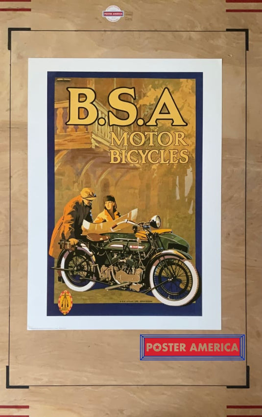 B.s.a Motor Bicycles Italian Import Enthusiast Art Poster 19.6 X 27.5
