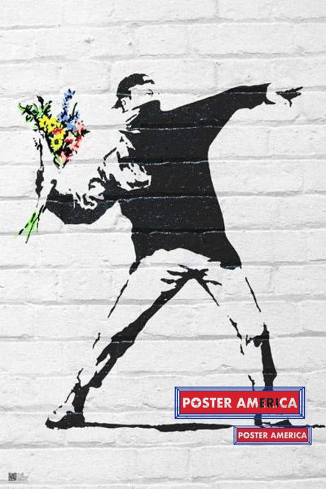 Banksy Flower Bomber Graffiti Art Poster 24 X 36