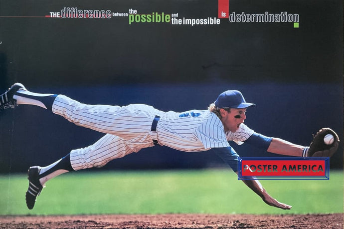 Baseball Determination Quote Vintage Inspirational Poster 23.5 X 35