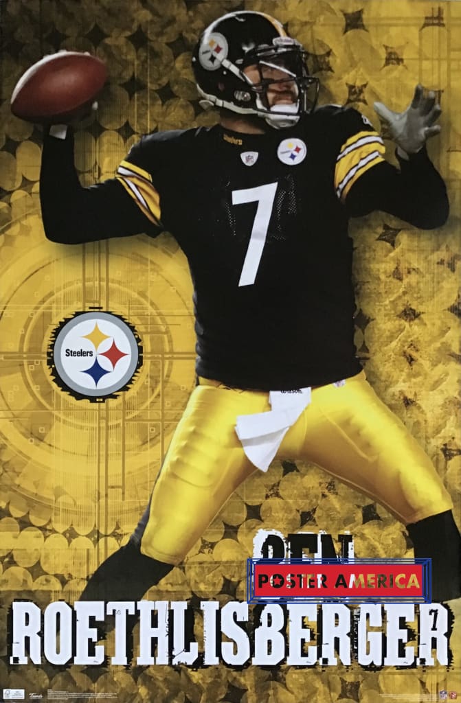 Load image into Gallery viewer, Big Ben Roethlisberger #7 Of The Pittsburgh Steelers Poster 22 X 34
