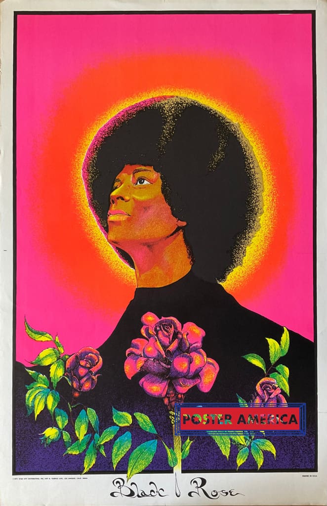 Black Rose Original Vintage 1971 Black Light Poster 25 x 40 – PosterAmerica