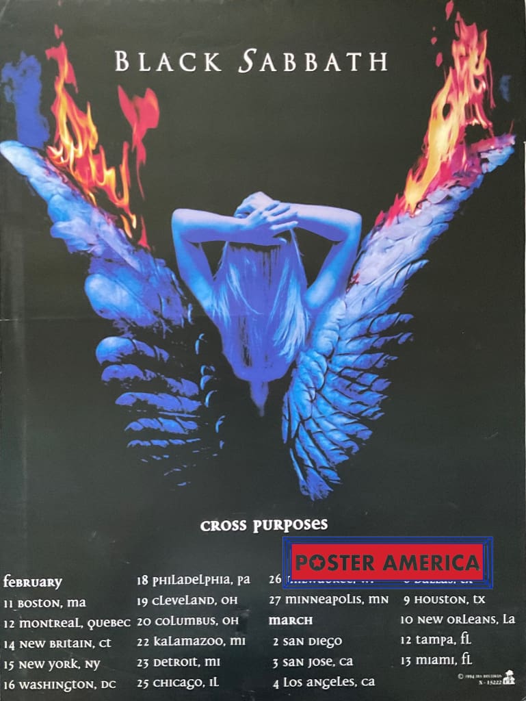 Load image into Gallery viewer, Black Sabbath Cross Purposes Tour Vintage 1994 Promo Poster 23.5 X 31.5

