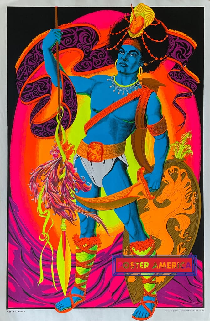 Load image into Gallery viewer, Black Warrior Rare 1970S Light Poster 23 X 35 Posters Prints &amp; Visual Artwork
