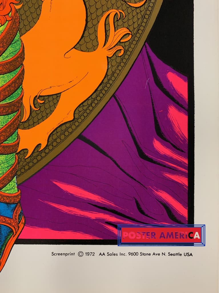 Load image into Gallery viewer, Black Warrior Rare 1970S Light Blacklight Poster 23 X 35 Poster
