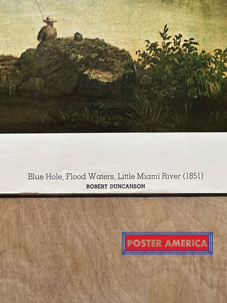Load image into Gallery viewer, Blue Hole Flood Waters Little Miami River By Robert Duncanson Print 21 X 27.5 Vintage Poster
