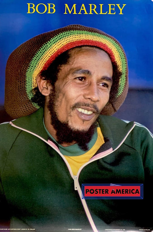 Bob Marley Beanie Portrait Rare 1986 Vintage Uk Import Poster 23.75 X 34.5 Vintage Poster
