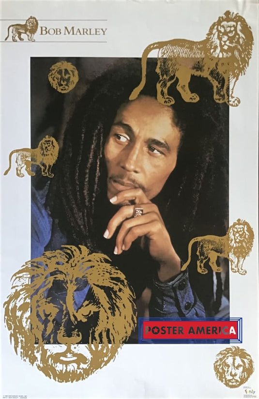 Bob Marley Golden Lions Poster 22 X 34