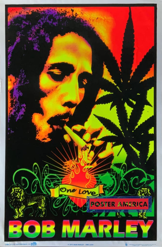 Bob Marley One Love 2008 Blacklight Poster 23 X 35 Black Light