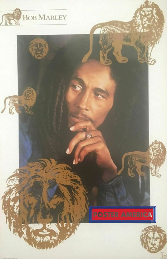 Bob Marley Original 1990 Lion Poster 22.5 X 34 Posters Prints & Visual Artwork
