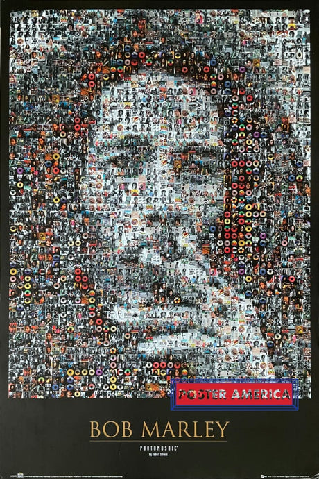 Bob Marley Photomosaic by Robert Silvers Vintage 1998 Poster 24 x 36 Vintage Poster
