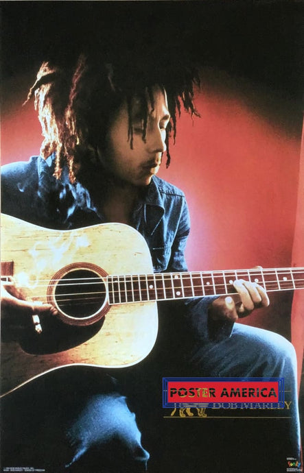 Bob Marley Playing The Guitar And Smoking A Jay Poster 22.5 X 34.5