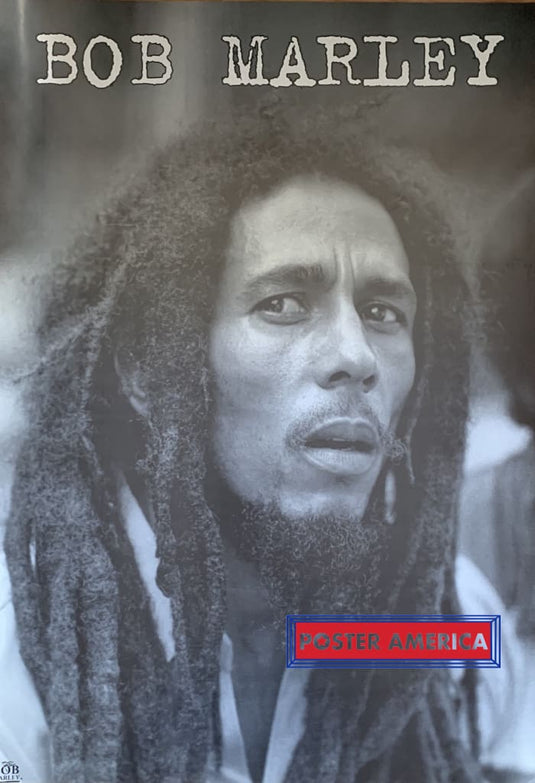 Bob Marley Rare Up Close Portrait Black & White Poster 24 X 34